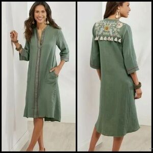 *NEW* Soft Surroundings Cristoforo Gauzy Embroidered Midi Dress